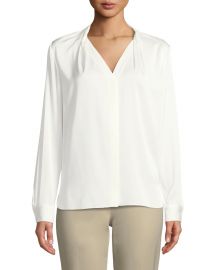 Elie Tahari Rosalina Silk-Stretch Blouse at Neiman Marcus